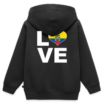Ich liebe Ecuador Herz Flagge Ecuador - Kinder Premium Organic Zip Hoodie - Schwarz - Hinten - AI Model Kid Male (0cm)