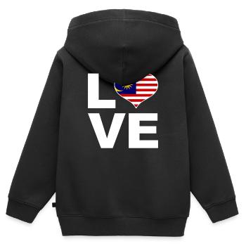 Ich liebe Malaysia Herz Flagge Malaysia - Kinder Premium Organic Zip Hoodie - Schwarz - Hinten - AI Model Kid Male (0cm)