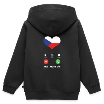 Tschechien is calling Tschechien Herz Souvenir - Kinder Premium Organic Zip Hoodie - Schwarz - Hinten - AI Model Kid Male (0cm)