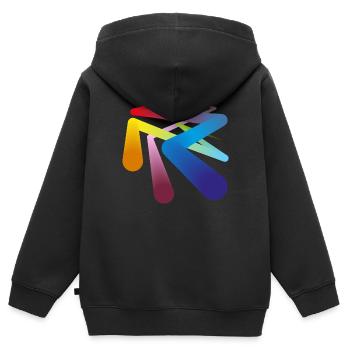 Pipelines de couleurs - Sweat Premium à capuche zippé enfant bio - noir - Dos - AI Model Kid Male (0cm)