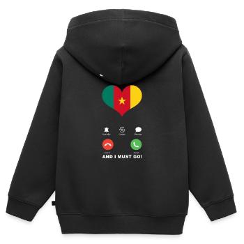 Cameroon is calling Cameroon Heart Souvenir - Kids Premium Organic Zip-up Hoodie - black - Back - AI Model Kid Male (0cm)