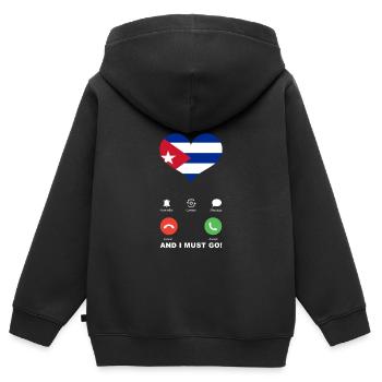 Cuba appelle Cuba Heart Souvenir - Sweat Premium à capuche zippé enfant bio - noir - Dos - AI Model Kid Male (0cm)