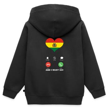 Bolivien is calling Bolivien Herz Souvenir - Kinder Premium Organic Zip Hoodie - Schwarz - Hinten - AI Model Kid Male (0cm)