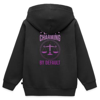 Signe du zodiaque Balance Cadeau Balance - Sweat Premium à capuche zippé enfant bio - noir - Dos - AI Model Kid Male (0cm)