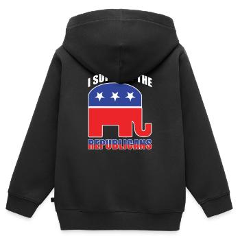 Republikaner Usa Unterstützung - Kinder Premium Organic Zip Hoodie - Schwarz - Hinten - AI Model Kid Male (0cm)
