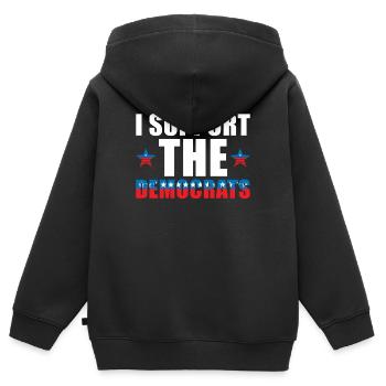 Democrats USA Support - Kids Premium Organic Zip-up Hoodie - black - Back - AI Model Kid Male (0cm)