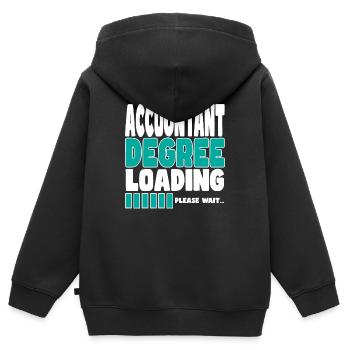 Le comptable invite à la formation - Sweat Premium à capuche zippé enfant bio - noir - Dos - AI Model Kid Male (0cm)