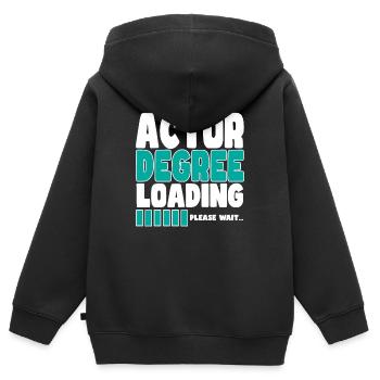 L’acteur invite à la formation - Sweat Premium à capuche zippé enfant bio - noir - Dos - AI Model Kid Male (0cm)