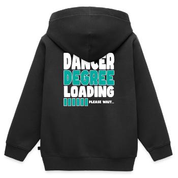 Le danseur invite à la formation - Sweat Premium à capuche zippé enfant bio - noir - Dos - AI Model Kid Male (0cm)