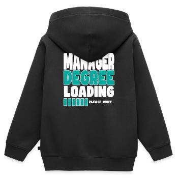 Le gestionnaire invite à la formation - Sweat Premium à capuche zippé enfant bio - noir - Dos - AI Model Kid Male (0cm)
