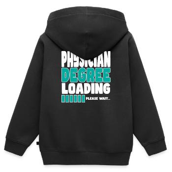 Un médecin invite à la formation - Sweat Premium à capuche zippé enfant bio - noir - Dos - AI Model Kid Male (0cm)