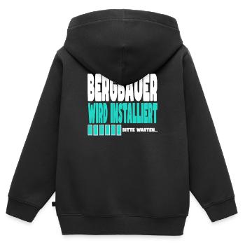 Bergbauer wird installiert - Kinder Premium Organic Zip Hoodie - Schwarz - Hinten - AI Model Kid Male (0cm)