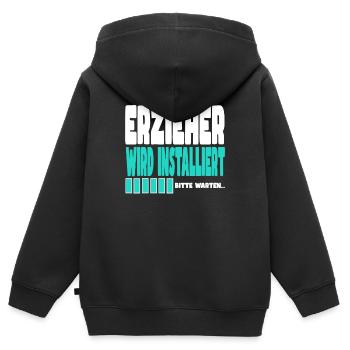 Erzieher wird installiert - Kinder Premium Organic Zip Hoodie - Schwarz - Hinten - AI Model Kid Male (0cm)