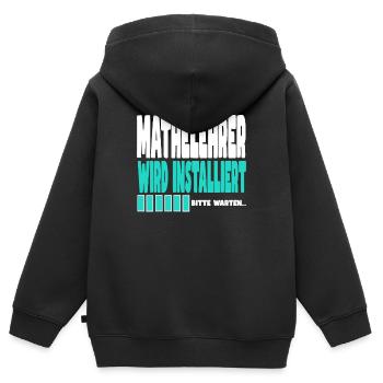 Mathelehrer wird installiert - Kinder Premium Organic Zip Hoodie - Schwarz - Hinten - AI Model Kid Male (0cm)