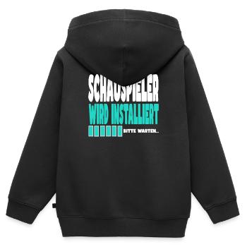 Schauspieler wird installiert - Kinder Premium Organic Zip Hoodie - Schwarz - Hinten - AI Model Kid Male (0cm)