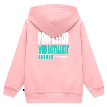 Professor wird installiert - Kinder Premium Organic Zip Hoodie - Rosa - Hinten - AI Model Kid Female (0cm)