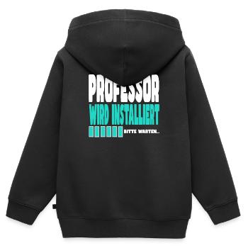 Professor wird installiert - Kinder Premium Organic Zip Hoodie - Schwarz - Hinten - AI Model Kid Male (0cm)