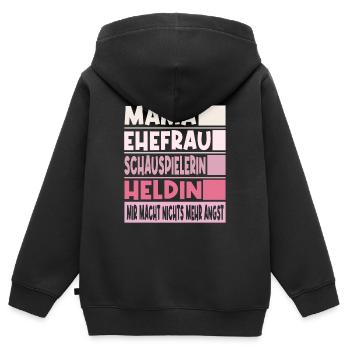 Schauspielerin Mama Ehefrau Heldin - Kinder Premium Organic Zip Hoodie - Schwarz - Hinten - AI Model Kid Male (0cm)