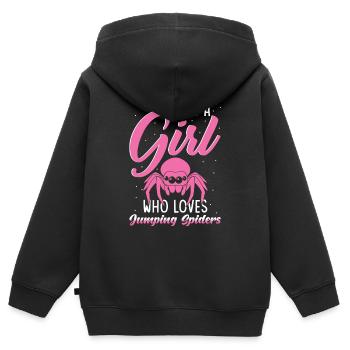 Dicton Jumping Spider - Sweat Premium à capuche zippé enfant bio - noir - Dos - AI Model Kid Male (0cm)