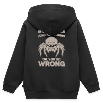 Dicton Jumping Spider - Sweat Premium à capuche zippé enfant bio - noir - Dos - AI Model Kid Male (0cm)