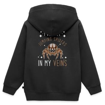 Dicton Jumping Spider - Sweat Premium à capuche zippé enfant bio - noir - Dos - AI Model Kid Male (0cm)