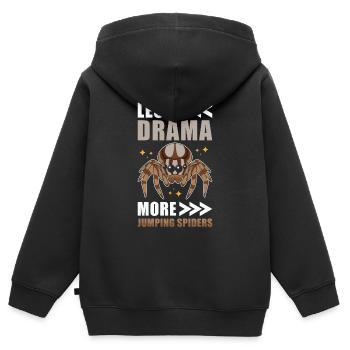 Dicton Jumping Spider - Sweat Premium à capuche zippé enfant bio - noir - Dos - AI Model Kid Male (0cm)