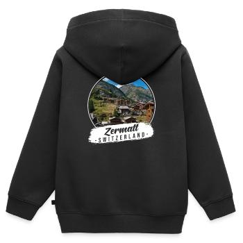 Zermatt Schweiz Souvenir - Kinder Premium Organic Zip Hoodie - Schwarz - Hinten - AI Model Kid Male (0cm)