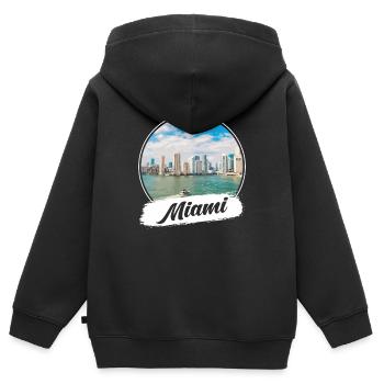Miami Souvenir - Sweat Premium à capuche zippé enfant bio - noir - Dos - AI Model Kid Male (0cm)