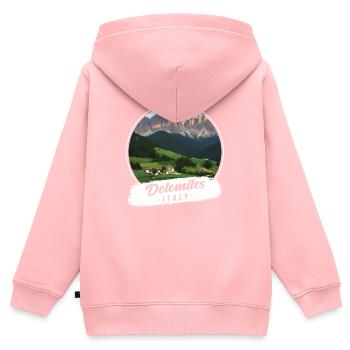 Dolomites Italy Souvenir - Kids Premium Organic Zip-up Hoodie - rose - Back - AI Model Kid Female (0cm)