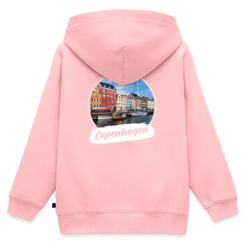 Kopenhagen Souvenir - Kinder Premium Organic Zip Hoodie - Rosa - Hinten - AI Model Kid Female (0cm)