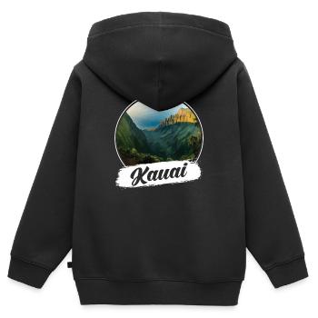 Kauai Souvenir - Sweat Premium à capuche zippé enfant bio - noir - Dos - AI Model Kid Male (0cm)