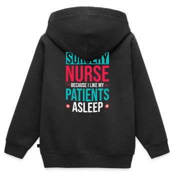 Krankenschwester Chirurgie OP Schwester - Kinder Premium Organic Zip Hoodie - Schwarz - Hinten - AI Model Kid Male (0cm)
