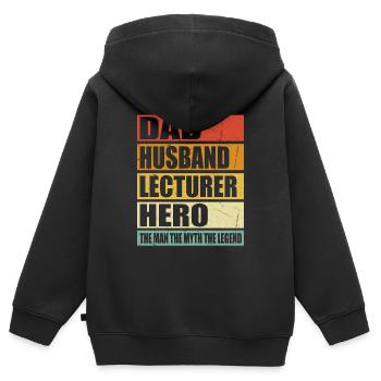 Vater Ehemann Dozent Held - Kinder Premium Organic Zip Hoodie - Schwarz - Hinten - AI Model Kid Male (0cm)