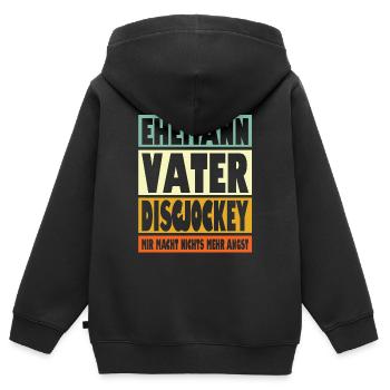 Discjockey Vater Ehemann Held - Kinder Premium Organic Zip Hoodie - Schwarz - Hinten - AI Model Kid Male (0cm)
