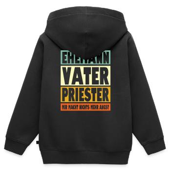 Priester Vater Ehemann Held - Kinder Premium Organic Zip Hoodie - Schwarz - Hinten - AI Model Kid Male (0cm)