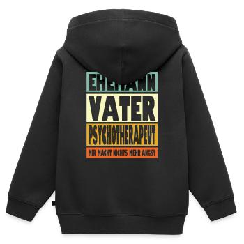 Psychotherapeut Vater Ehemann Held - Kinder Premium Organic Zip Hoodie - Schwarz - Hinten - AI Model Kid Male (0cm)