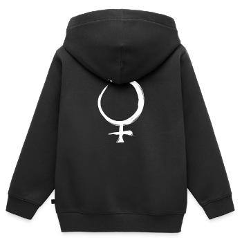 Symbole d’astrologie de Vénus - Sweat Premium à capuche zippé enfant bio - noir - Dos - AI Model Kid Male (0cm)