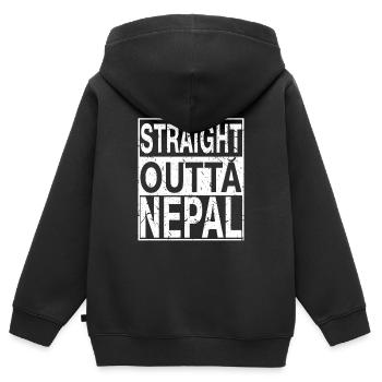 Nepal Straight outta Nepal - Kinder Premium Organic Zip Hoodie - Schwarz - Hinten - AI Model Kid Male (0cm)