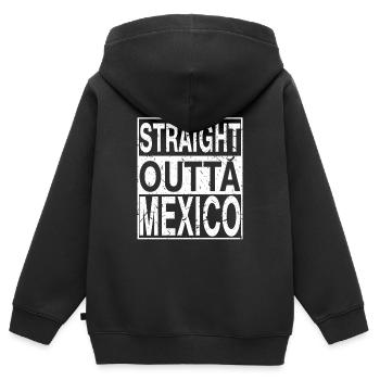 Mexiko Straight outta Mexiko - Kinder Premium Organic Zip Hoodie - Schwarz - Hinten - AI Model Kid Male (0cm)