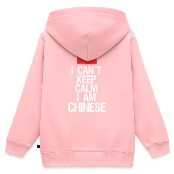 Je n’arrive pas à rester calme Je suis chinois - Sweat Premium à capuche zippé enfant bio - rose - Dos - AI Model Kid Female (0cm)