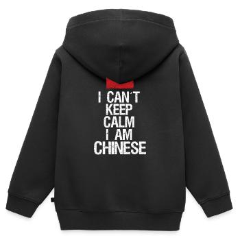 Je n’arrive pas à rester calme Je suis chinois - Sweat Premium à capuche zippé enfant bio - noir - Dos - AI Model Kid Male (0cm)