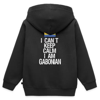 Je n’arrive pas à garder mon calme Je suis Gabonais - Sweat Premium à capuche zippé enfant bio - noir - Dos - AI Model Kid Male (0cm)