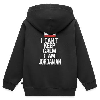 Je n’arrive pas à garder mon calme, je suis jordanien - Sweat Premium à capuche zippé enfant bio - noir - Dos - AI Model Kid Male (0cm)