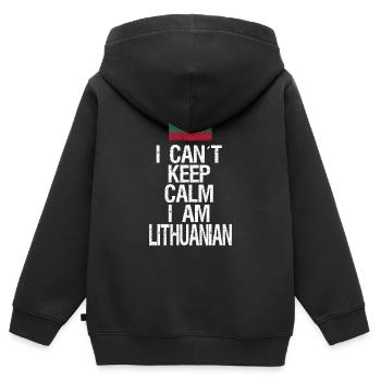 Je n’arrive pas à garder mon calme, je suis lituanien - Sweat Premium à capuche zippé enfant bio - noir - Dos - AI Model Kid Male (0cm)