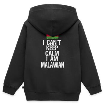 Je n’arrive pas à garder mon calme, je suis le Malawi - Sweat Premium à capuche zippé enfant bio - noir - Dos - AI Model Kid Male (0cm)