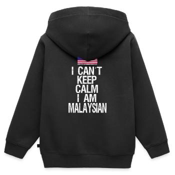 Je n’arrive pas à garder mon calme, je suis malaisien - Sweat Premium à capuche zippé enfant bio - noir - Dos - AI Model Kid Male (0cm)