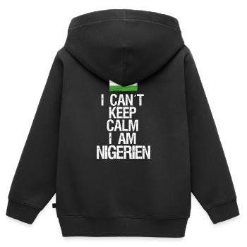 Je n’arrive pas à garder mon calme, je suis Nigrer - Sweat Premium à capuche zippé enfant bio - noir - Dos - AI Model Kid Male (0cm)