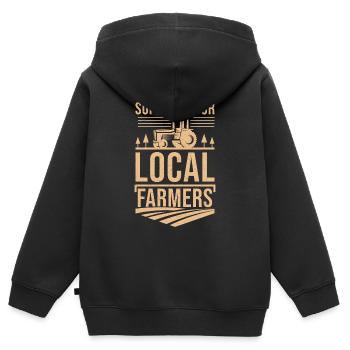 Unterstützen Sie Ihre Lokalen Landwirte - Kinder Premium Organic Zip Hoodie - Schwarz - Hinten - AI Model Kid Male (0cm)
