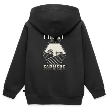 Unterstützen Sie Ihre Lokalen Landwirte - Kinder Premium Organic Zip Hoodie - Schwarz - Hinten - AI Model Kid Male (0cm)