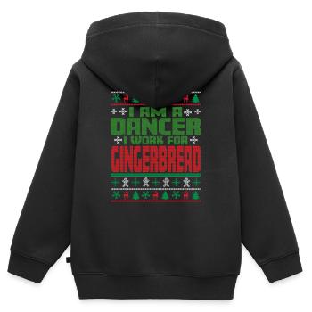 Tänzer Weihnachten Spruch - Kinder Premium Organic Zip Hoodie - Schwarz - Hinten - AI Model Kid Male (0cm)